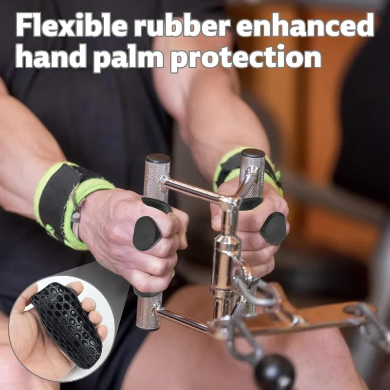 Anti-Slip Ergonomic Rubber Grips for Weightlifting