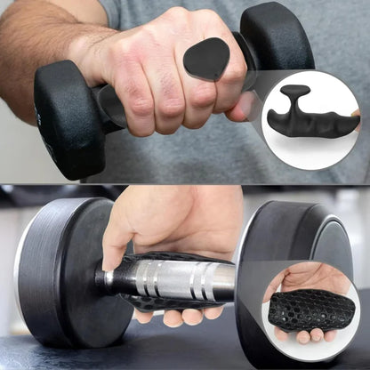 Anti-Slip Ergonomic Rubber Grips for Weightlifting