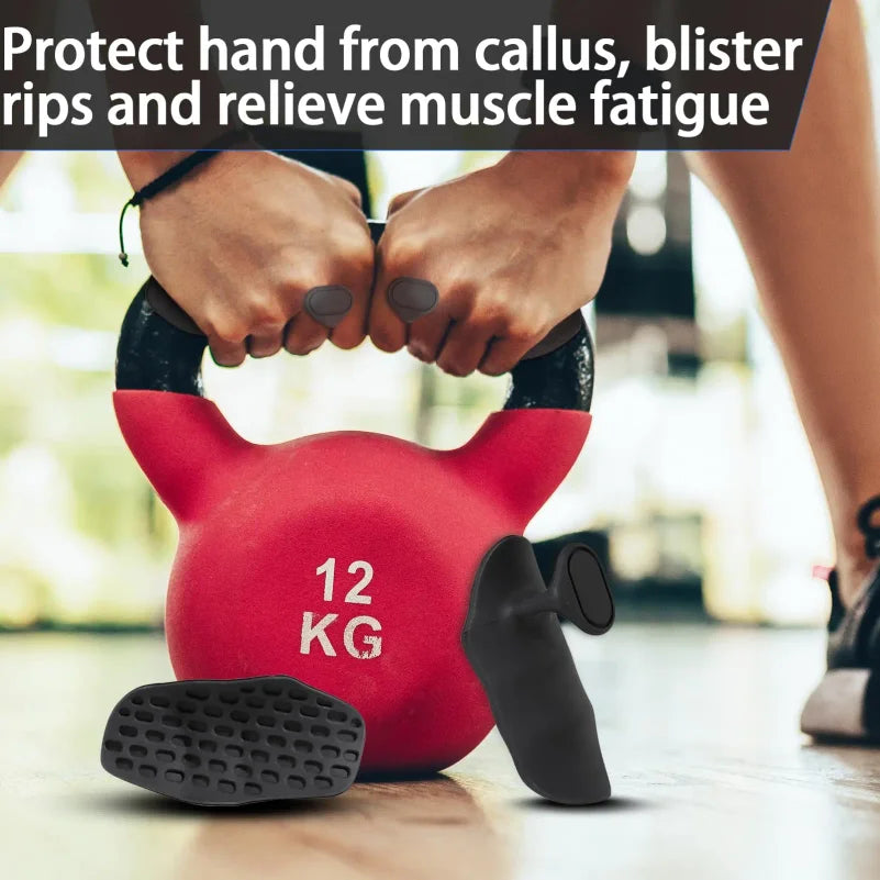 Anti-Slip Ergonomic Rubber Grips for Weightlifting