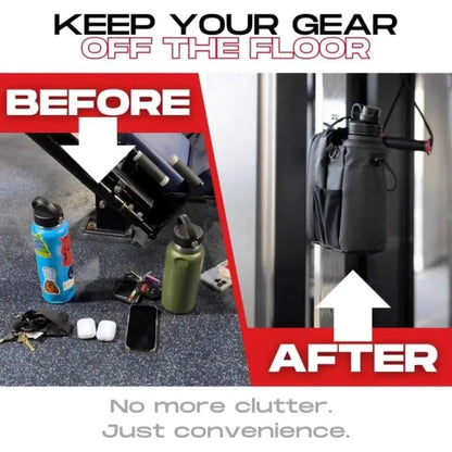 Magnetic Gym Bag With Phone Pocket, Water Bottle Pouch & Gym Accessories Organizer