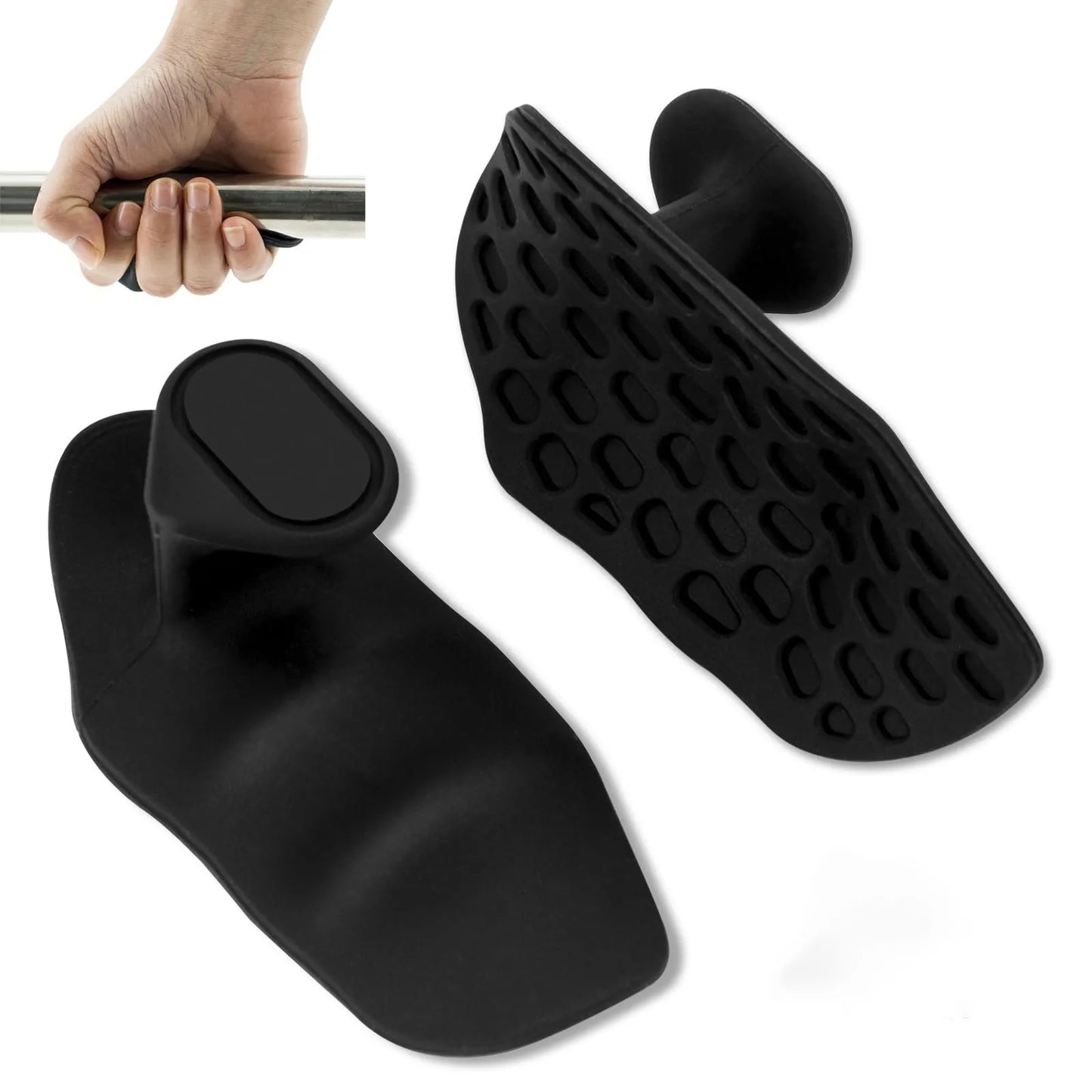 Anti-Slip Ergonomic Rubber Grips for Weightlifting