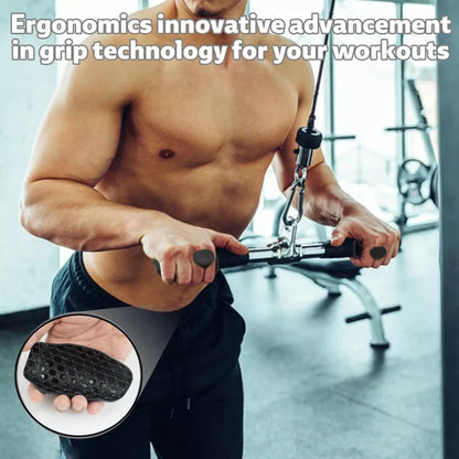 Anti-Slip Ergonomic Rubber Grips for Weightlifting