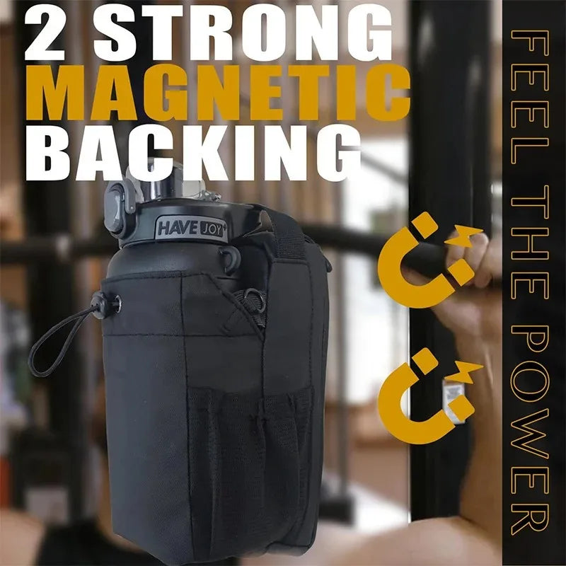 Magnetic Gym Bag With Phone Pocket, Water Bottle Pouch & Gym Accessories Organizer